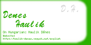 denes haulik business card